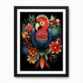 Folk Bird Illustration Macaw 2 Art Print