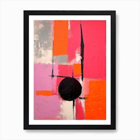 Pink And Black Abstract Painting 4 Art Print