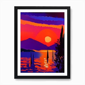 Acrylic Abstract Sunset Painting Art Print