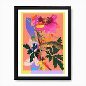 Buttercup 4 Neon Flower Collage Art Print