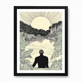 Man In The Water 5 Art Print