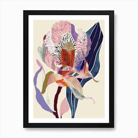 Colourful Flower Illustration Globe Amaranth 2 Art Print