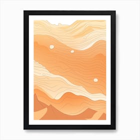 Hand Drawn Desert Line Art 3 Art Print