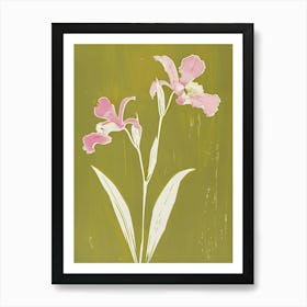 Pink & Green Monkey Orchid Art Print