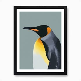 King Penguin Gold Harbour Minimalist Illustration 2 Art Print