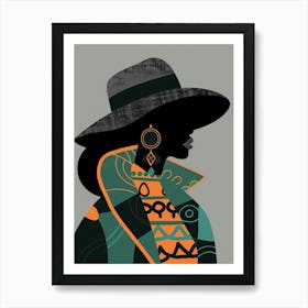 African Woman In Hat 4 Art Print