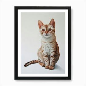 Japanese Bobtail Cat Painting 4 Art Print