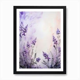 Watercolor Of Lavender Flowers Art Print