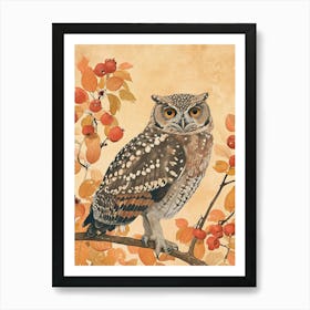 Burmese Fish Owl Japanese Painting 5 Art Print