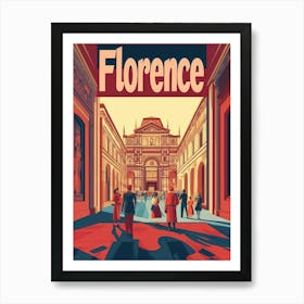 Aihrgdesign A Retro Travel Poster For Florence Featuring The 3 Art Print