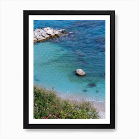 Sea Water Beach Rock Rocky Capri Mediterranean Italy Italia Italian photo photography art travel Art Print