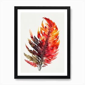 Fire Fern Watercolour Art Print