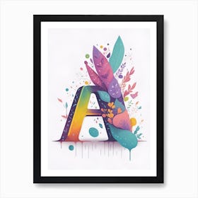 Colorful Letter A Illustration 133 Art Print