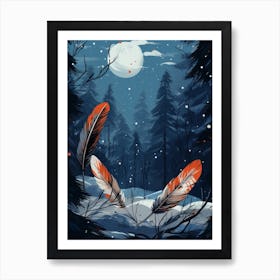 Bird Feathers In Winter 1 Art Print