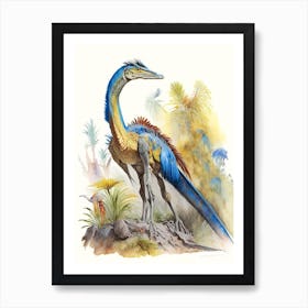 Dromaeosaurus Watercolour Dinosaur Art Print