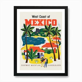 West Coast Of Mexico Vintage Travel Poster Art Print