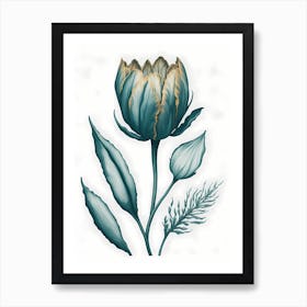 Minimal Tulip Flower Painting (12) Art Print