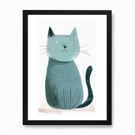 Tiffany Cat Clipart Illustration 3 Art Print