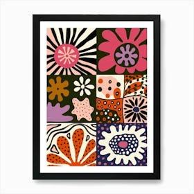 Maximalist Flower Pattern Art Print