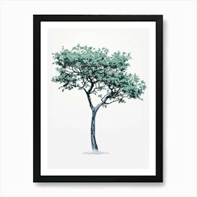 Walnut Tree Pixel Illustration 3 Art Print