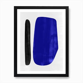 Abstraction In Blue And Black 2 Art Print