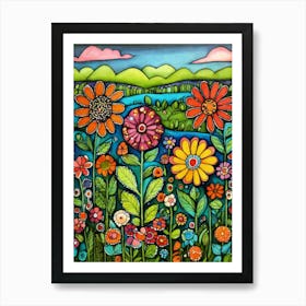 Flower Garden-Festival Vibes-Sunshine Delights Art Print