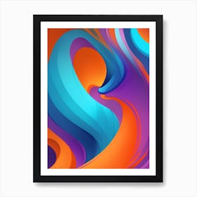 Abstract Colorful Waves Vertical Composition 17 Art Print
