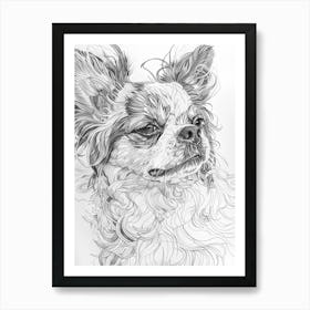 Japanese Chin Line Sketch 2 Art Print