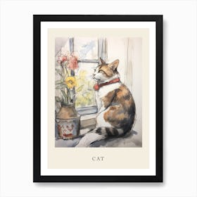 Beatrix Potter Inspired  Animal Watercolour Cat 2 Art Print