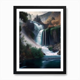Düden Falls, Turkey Realistic Photograph (2) Art Print