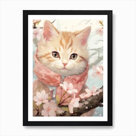 Kawaii Cat Drawings 7 Art Print