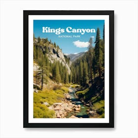 Kings Canyon National Park California Hiking Travel Art Illustration Art Print