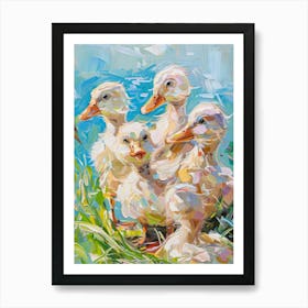 Ducks In The Grass 1 Art Print