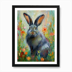 Silver Marten Rabbit Painting 4 Art Print