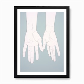 Two Hand Contour Drawing in Line Printable Print, Hands Gesture