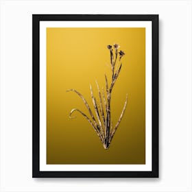 Gold Botanical Bermudiana on Mango Yellow n.0252 Art Print