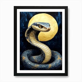 Cobra In The Moonlight Art Print