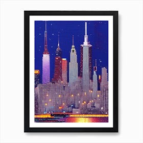 New York, City Us  Pointillism Art Print