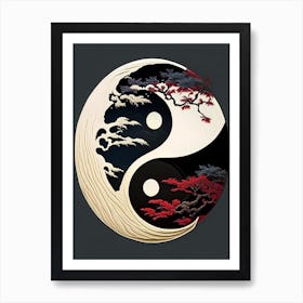 Yin and Yang Symbol 1, Japanese Ukiyo E Style Art Print