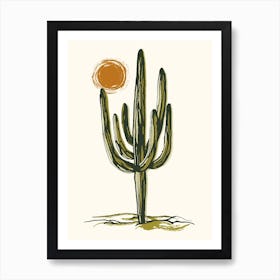 Cactus Sunset Art Print