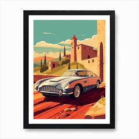 A Aston Martin Db5 In The Tuscany Italy Illustration 4 Art Print