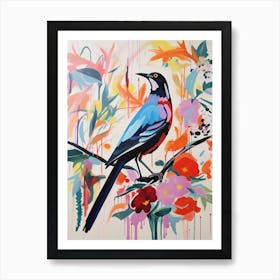 Colourful Bird Painting Magpie 7 Art Print