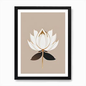 American Lotus Retro Minimal 5 Art Print