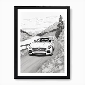 Mercedes Benz Amg Gt Coast Drawing 2 Art Print