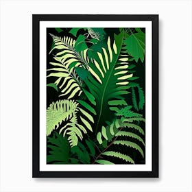 Crested Wood Fern Vibrant Art Print