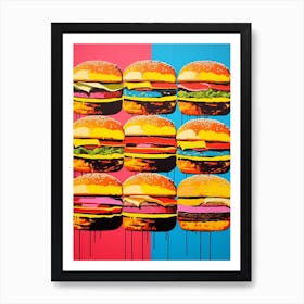 Burger Paint Drip Pop Art 2 Art Print