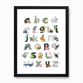 Green Alphabet 2 Art Print