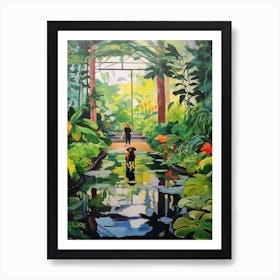 Painting Of A Dog In Gothenburg Botanical Garden, Sweden In The Style Of Matisse 03 Art Print