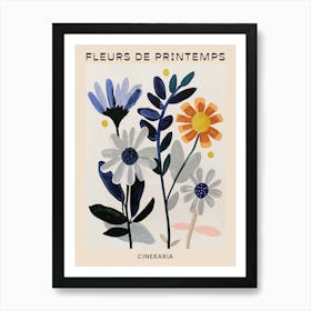 Spring Floral French Poster  Cineraria 6 Art Print