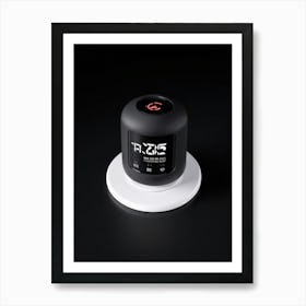 An Isolated Digital Render Of A Sleek Round Business Alarm Clock Its Iconic Pictogram Encased With (1) 2 Art Print